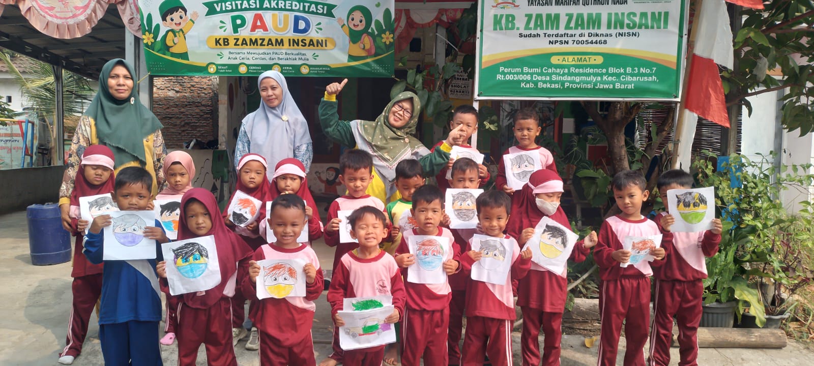 Mewarnai anak pakai masker